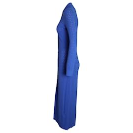 Maje-Maje Maline Knit Shirtdress in Blue Viscose-Blue