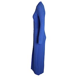 Maje-Maje Maline Strickhemdkleid aus blauer Viskose-Blau
