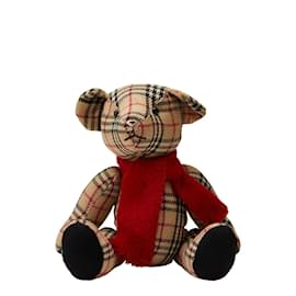 Burberry-Teddybär aus Canvas mit Hauskaromuster-Braun