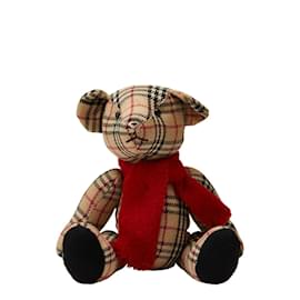 Burberry-House Check Canvas Teddy Bear-Brown