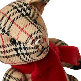 Burberry-Teddybär aus Canvas mit Hauskaromuster-Braun