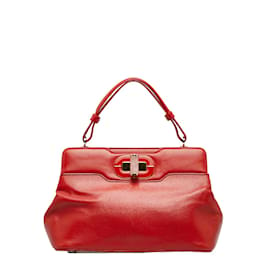 Bulgari-Leather Isabella Rossellini Bag 35999-Red