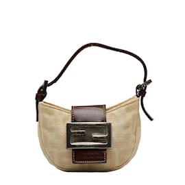 Fendi Zucca Canvas Mini Croissant Pochette 26673 Brown Cloth ref