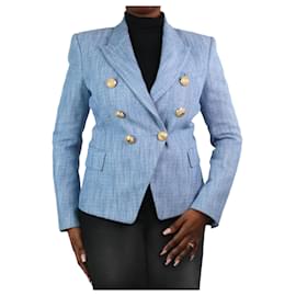 Balmain-Blue double-breasted blazer - size FR 42-Blue