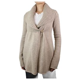Vince Brauner Ein-Knopf-Pullover aus Kaschmirmischung – Größe M Braun