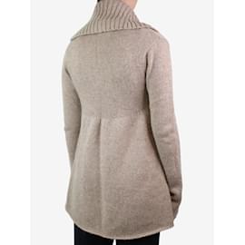 Vince-Brauner Ein-Knopf-Pullover aus Kaschmirmischung – Größe M-Braun