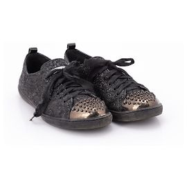 miu miu #glitter #sneaker Black Bronze
