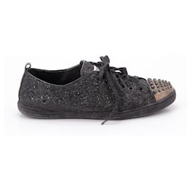 Miu Miu-miu miu #glitter #sneaker-Black,Bronze