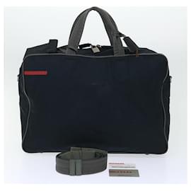 Prada-PRADA Boston Bag Nylon 2way Black Auth 49992-Black