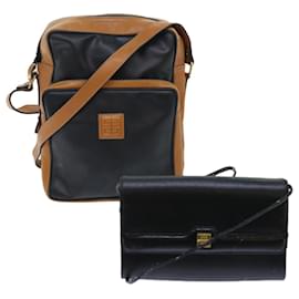 Givenchy-GIVENCHY Shoulder Bag Leather 2Set Black Brown Auth bs7322-Brown,Black