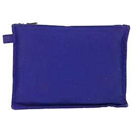 Hermès-Pochette HERMES Toile 3Ensemble Bleu Noir Marron Auth bs7358-Marron,Noir,Bleu