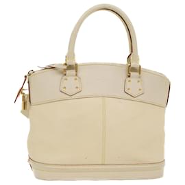 Louis Vuitton-LOUIS VUITTON Lockit MM Hand Bag Suhari White M91874 LV Auth ep1339-White
