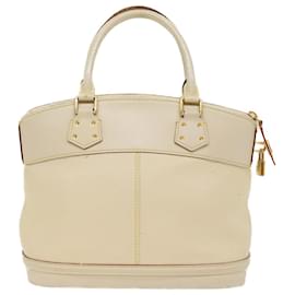 Louis Vuitton-LOUIS VUITTON Lockit MM Hand Bag Suhari White M91874 LV Auth ep1339-White