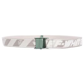 Off White Industrial Logo Belt Grey / white / Green Canvas Green