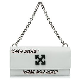 Off White Off-White Cartera Jitney Quote Blanca con Cadena Blanco