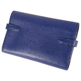 Hermès-Portefeuille moyen Hermes Kelly Depliant bleu-Bleu