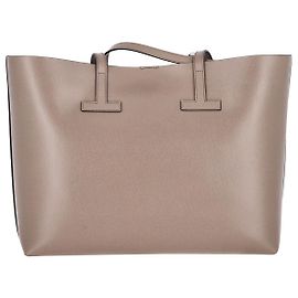 Tom Ford Petit Cabas T en Cuir Beige Beige
