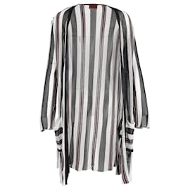 Missoni-Missoni Striped Long Cardigan in Black and White Rayon-Multiple colors