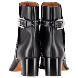 Givenchy-Givenchy Studded Ankle Boots in Black Leather-Black