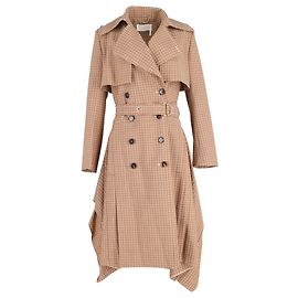 Chloé Gabardina tejida a cuadros drapeada Chloe en algodón marrón Castaño