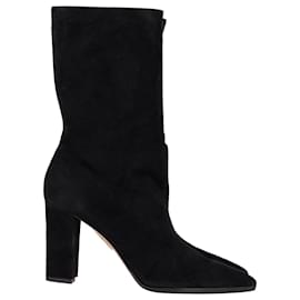 Aquazzura- Aquazzura Skyler High Heel Boots in Black Suede-Black