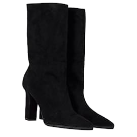 Aquazzura- Aquazzura Skyler High Heel Boots in Black Suede-Black