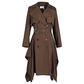 LOUIS VUITTON Cotton Trench Coat 38 Brown Authentic Women Used