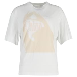 Chloé-Chloé Camiseta com estampa de logotipo em algodão branco-Branco