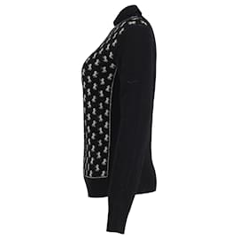 Chloé-Chloé Metallic Intarsia Turtleneck Sweater In Black Wool-Black