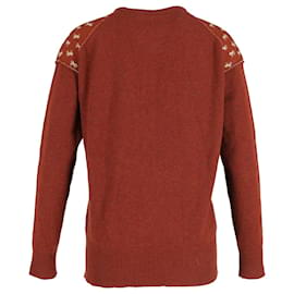 Chloé-Chloé Suéter Metallic Intarsia Blend em Lã Marrom-Marrom