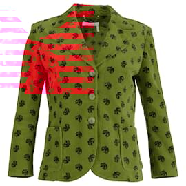 Chloé-Chloe Printed Blazer Jacket in Red Cotton-Red