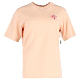 Chloé-Chloe Heart Logo T-Shirt aus pfirsichfarbener Baumwolle-Pink,Angeln