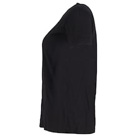 Prada-T-shirt classique à col rond Prada en coton noir-Noir