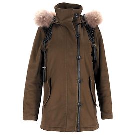 Maje Kunstpelz-Gove-Parka aus olivfarbenem Polyester Grün Khaki