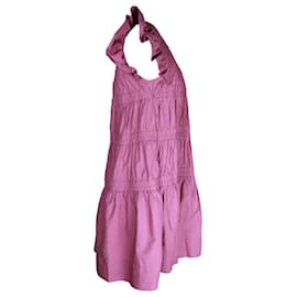 Sea New York-Sea New York Steph Flutter-Sleeve Tunic Dress in Pink Cotton-Pink