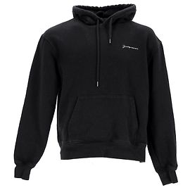 Jacquemus Le Moletom Brodè com capuz bordado com logotipo em algodão preto Preto