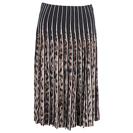 Gonna plissè leopardata di Roberto Cavalli in seta animalier Altro Stampa python