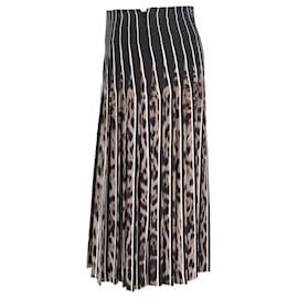 Roberto Cavalli-Roberto Cavalli Pleated Leopard Print Skirt in Animal Print Silk-Other