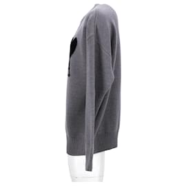 Ami Paris-AMI Paris Ami de Coeur Crewneck Sweater in Grey Wool-Grey