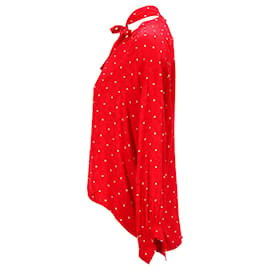Maje-Camisa Maje con Lunares y Lazo en Viscosa Roja-Roja