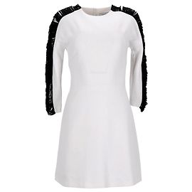 Robe à franges à manches latérales Sandro en polyester blanc Blanc