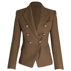 Blazer Balmain con petto foderato in cotone marrone Marrone