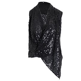 Victoria Beckham Symmetric Top in Black Sequin Black