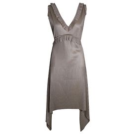 Robe plissée à col en V profond Givenchy en triacétate champagne Doré Métallisé