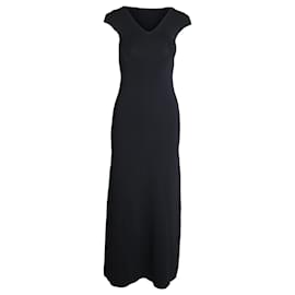 Totême-Toteme-Kleid mit V-Ausschnitt aus schwarzer Viskose-Schwarz