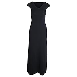 Totême-Toteme V-Neck Gown in Black Viscose-Black