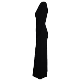 Totême-Vestido Toteme con cuello en V de viscosa negra-Negro