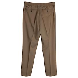 AMI Paris Elasticated Waist Trousers Brown