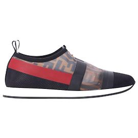 Fendi Zucca Logo Slip-On Sneakers in Multicolor Technical Mesh Multiple colors