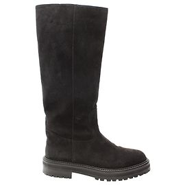 Jimmy Choo Yomi Knee-High Flat Boots in Black Suede Black